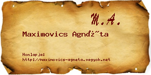 Maximovics Agnéta névjegykártya